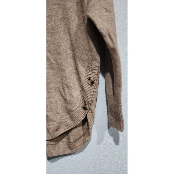 Madewell Women's Crestland Side-Button Tan Turtleneck Tunic Sweater size Small - Picture 3 of 11
